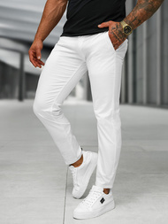 Men's Chinos - White OZONEE BL/SK222/2