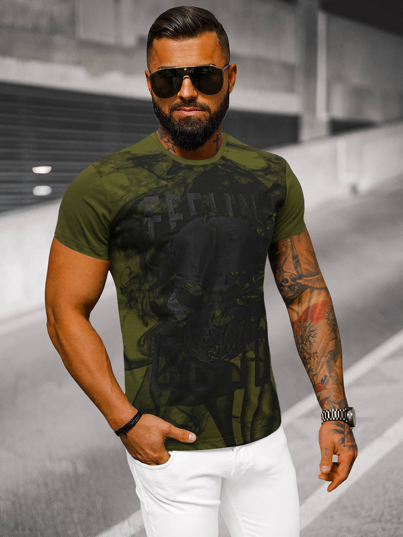 Men's T-shirt - Green OZONEE O/T126/29Z