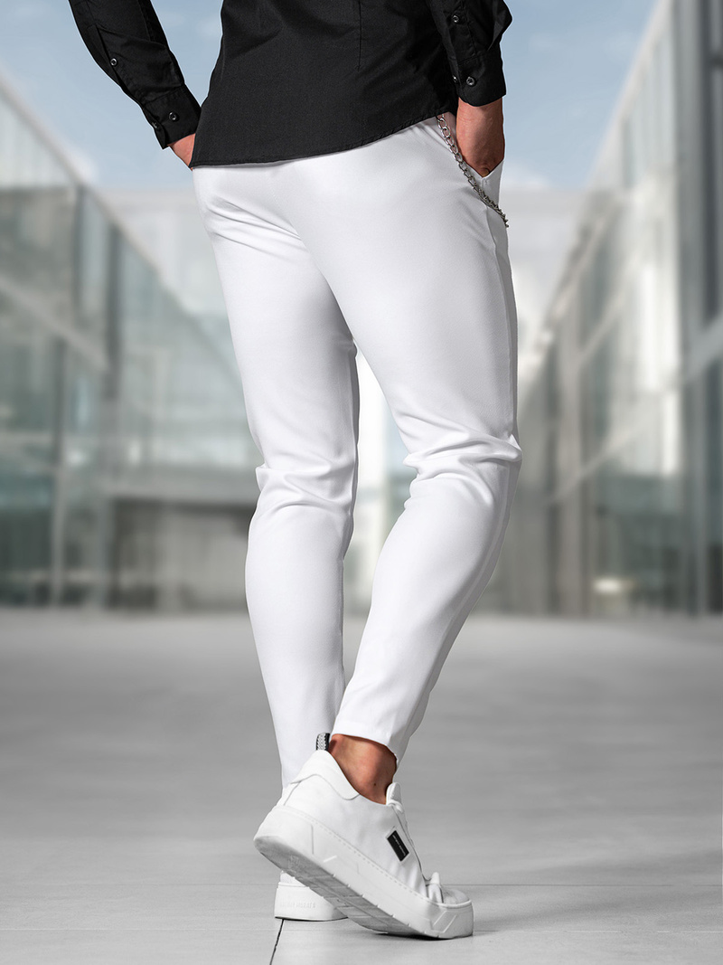 Men's Chinos - White OZONEE DJ/3300Z