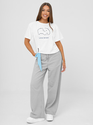 Women's T-shirt - White/Blue OZONEE JS/RJ77247