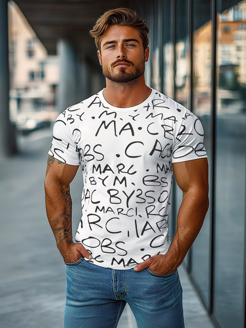 Men's T-shirt - White OZONEE JS/8T1213/1Z