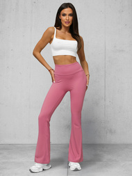 Women's leggings with wide legs - dark pink OZONEE JS/17K588/111