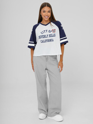 Women's t-shirt - white/navy blue OZONEE JS/R62493