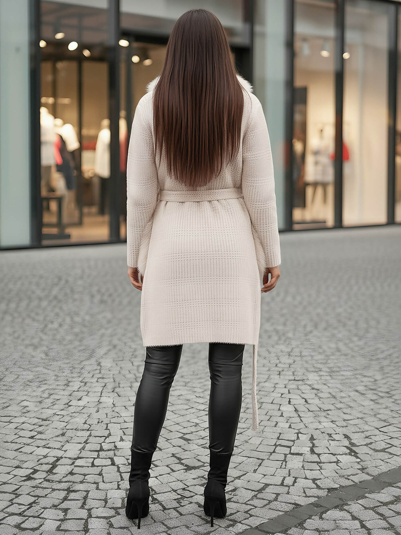 Women's coat - beige OZONEE JS/53M5200/155Z