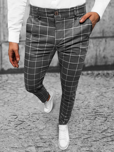 Men's Chino Trousers - Dark Dark Grey OZONEE DJ/5522Z