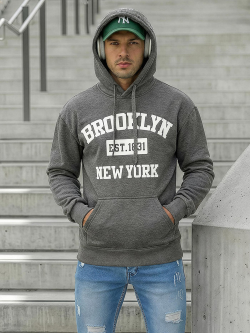 Men's Hoodie - Dark Grey OZONEE JS/8B1767/5Z