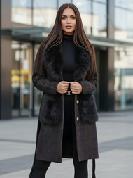 Women's coat - black OZONEE JS/53M5200/1Z