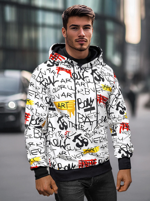 Men's Hoodie - White OZONEE JS/8B1251/1Z