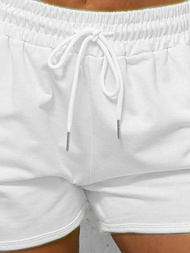 Women's sweat shorts - white OZONEE JS/8K1256/1