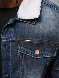 Men's Denim Jacket Sherpa Dark Blue OZONEE NB/MJ516BSZ