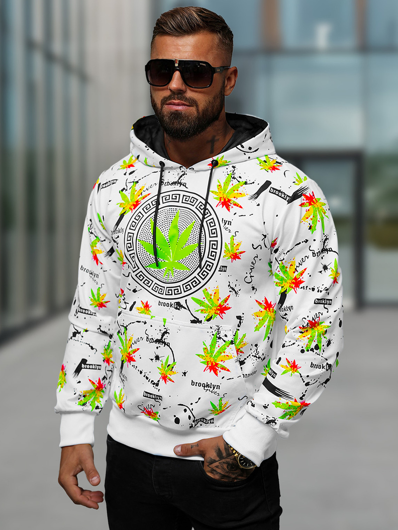 Men's Hoodie - White OZONEE O/HM650Z