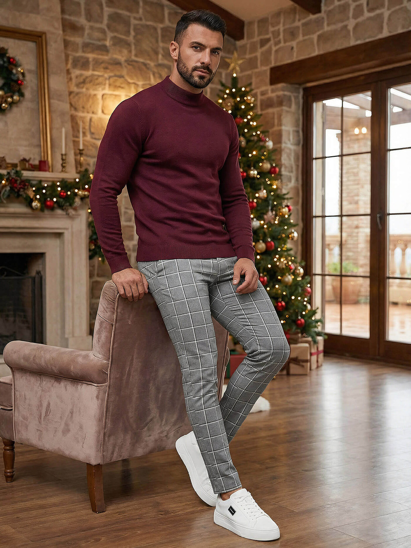 Men's Chino Trousers - Dark Dark Grey OZONEE DJ/5522Z