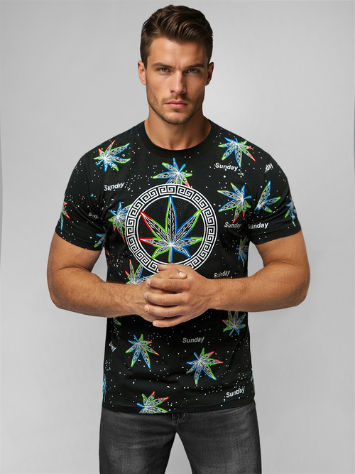 Men's T-shirt - Black OZONEE O/T136/3Z