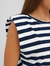 Women's T-shirt - White/Navy Blue OZONEE JS/R61670