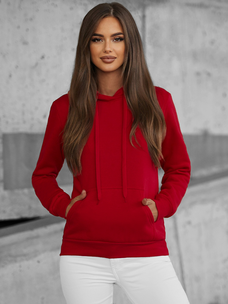 Dark red hoodie women's sale