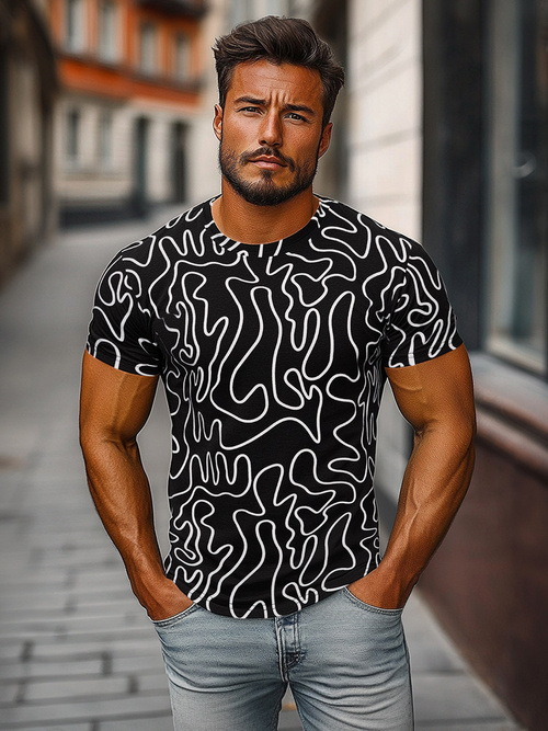 Men's T-shirt - Black OZONEE JS/8T1198/3Z