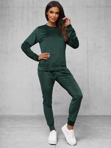 Women's Velour Tracksuit Set - Dark Green OZONEE O/8C1173/9Z