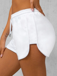 Women's sweat shorts - white OZONEE JS/8K951/1