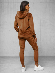 Women's Velour Tracksuit Set - Brown OZONEE O/8C1175/33Z