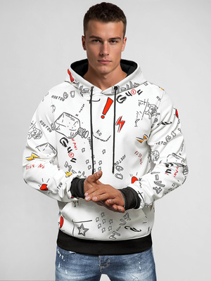 Men's Hoodie - White OZONEE JS/8B1223/1Z