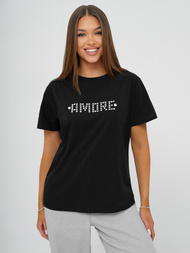 Women's T-shirt - Black/Silver OZONEE JS/YJ77716