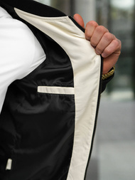 Men's Leather Jacket - Ecru OZONEE JS/11Z8107