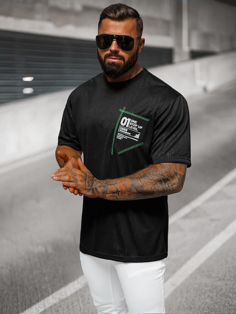 Men's T-shirt - Black OZONEE O/3C333