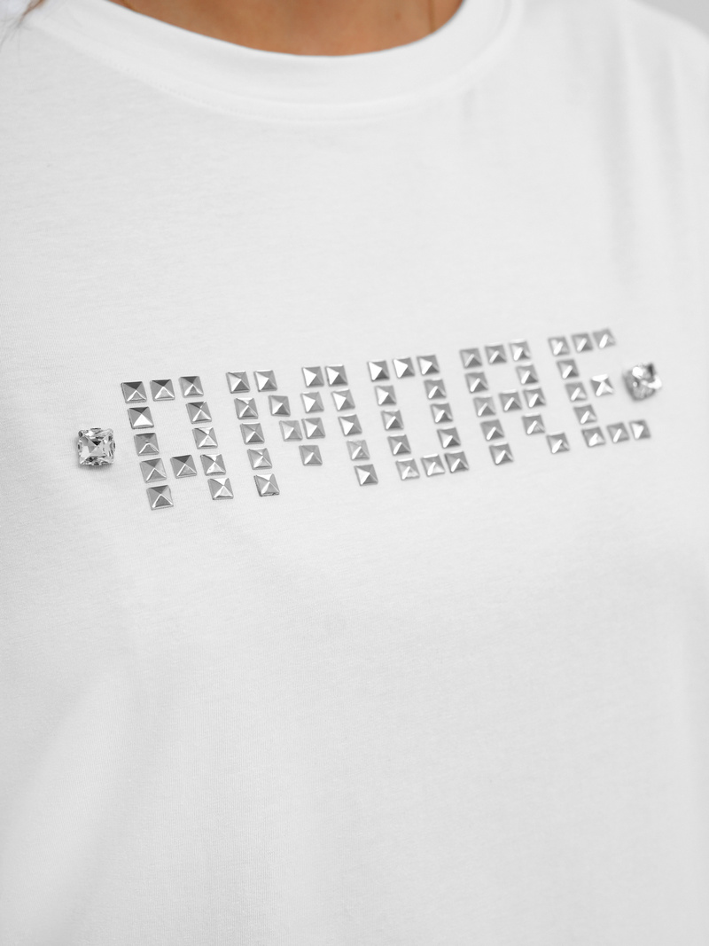 Women's T-shirt - White/Silver OZONEE JS/YJ77716