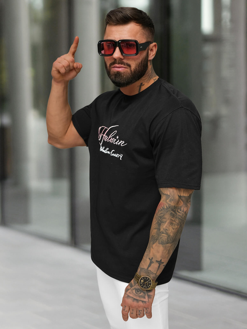 Men's T-shirt - Black OZONEE O/YN2/632