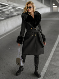 Women's coat - black OZONEE JS/61M8509/392