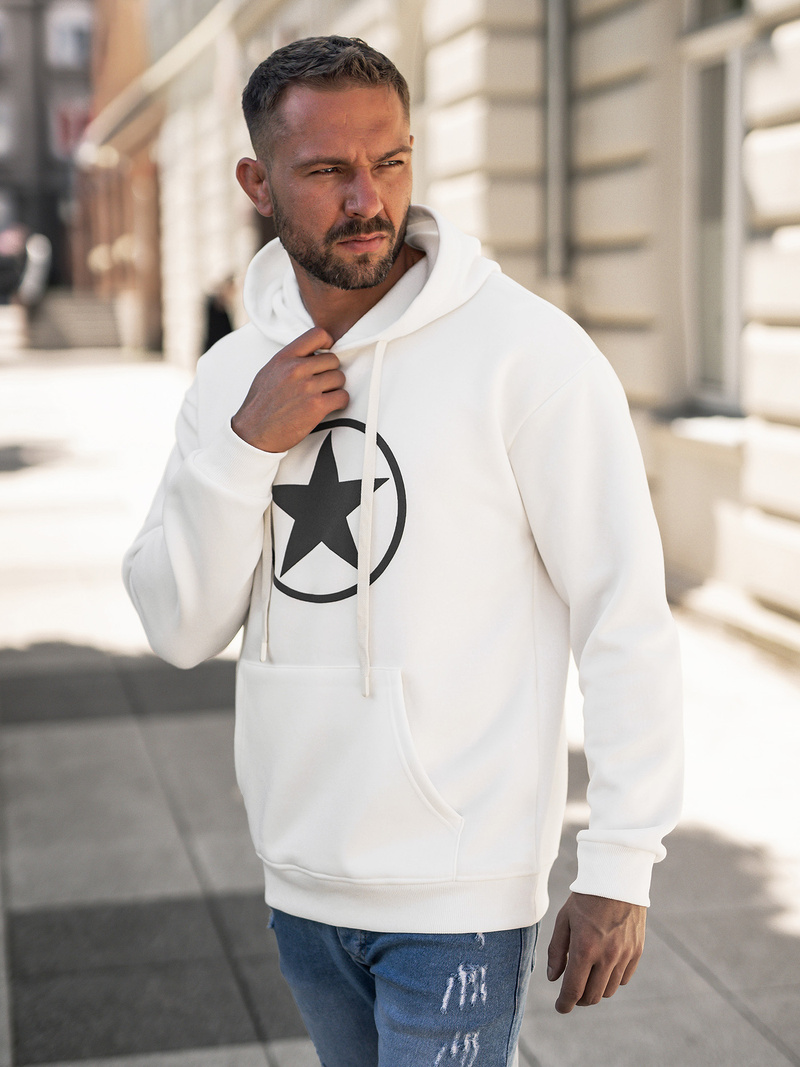 Men's Hoodie - White OZONEE JS/65B3910/1