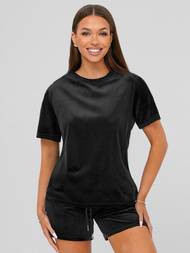 Women's Velour Tracksuit Set - Black OZONEE JS/35C1616/3