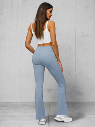Women's leggings with wide legs - light blue OZONEE JS/17K588/9