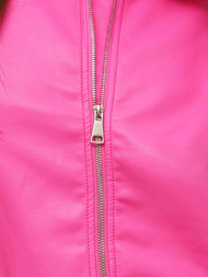 Women's Leather Jacket Pink OZONEE O/G116Z