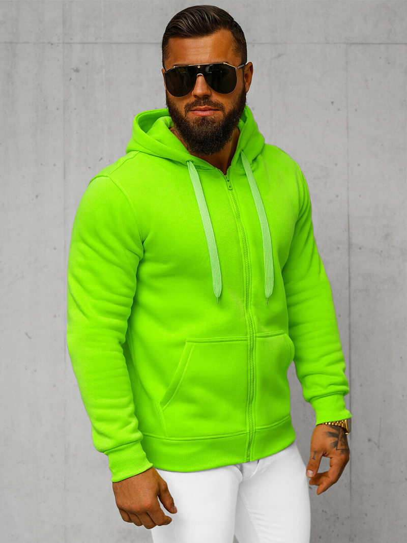 Men's Hoodie - Green neon OZONEE JS/2008Z