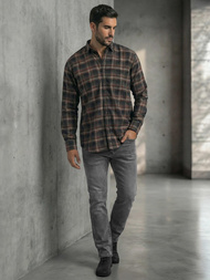 Men's Shirt - Navy Blue OZONEE V/V177Z