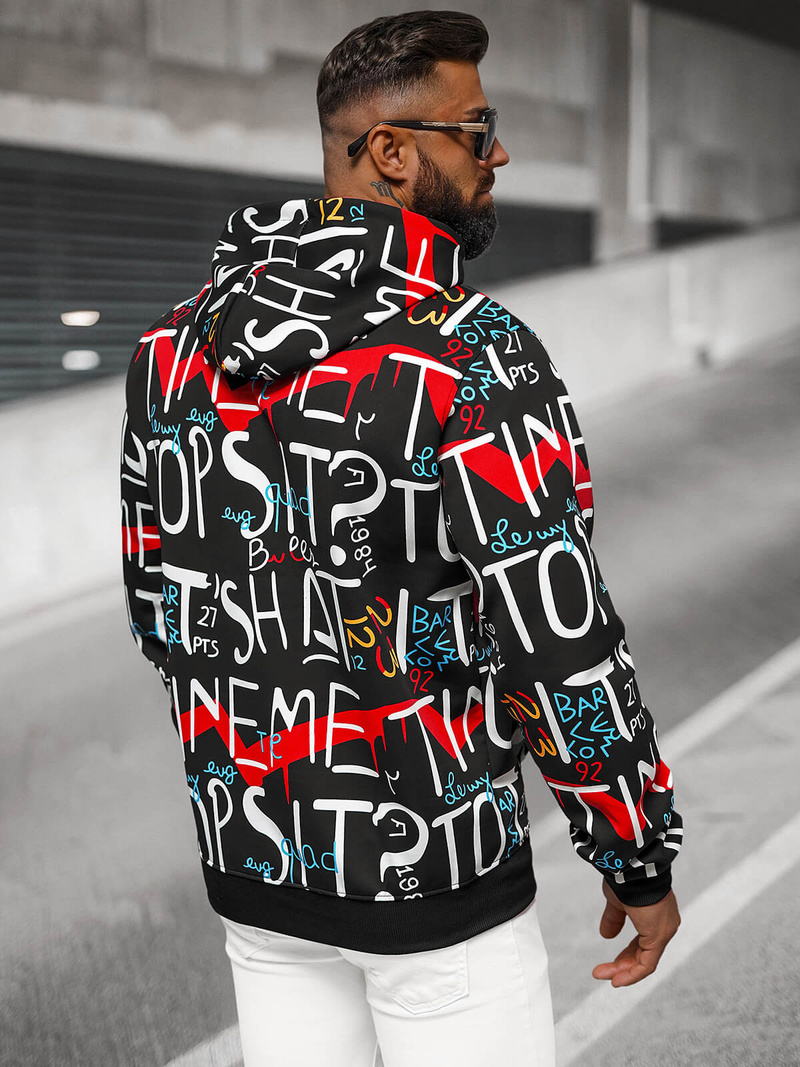 Men's Hoodie - Black OZONEE JS/8B1233/3