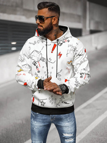 Men's Hoodie - White OZONEE JS/8B1223/1