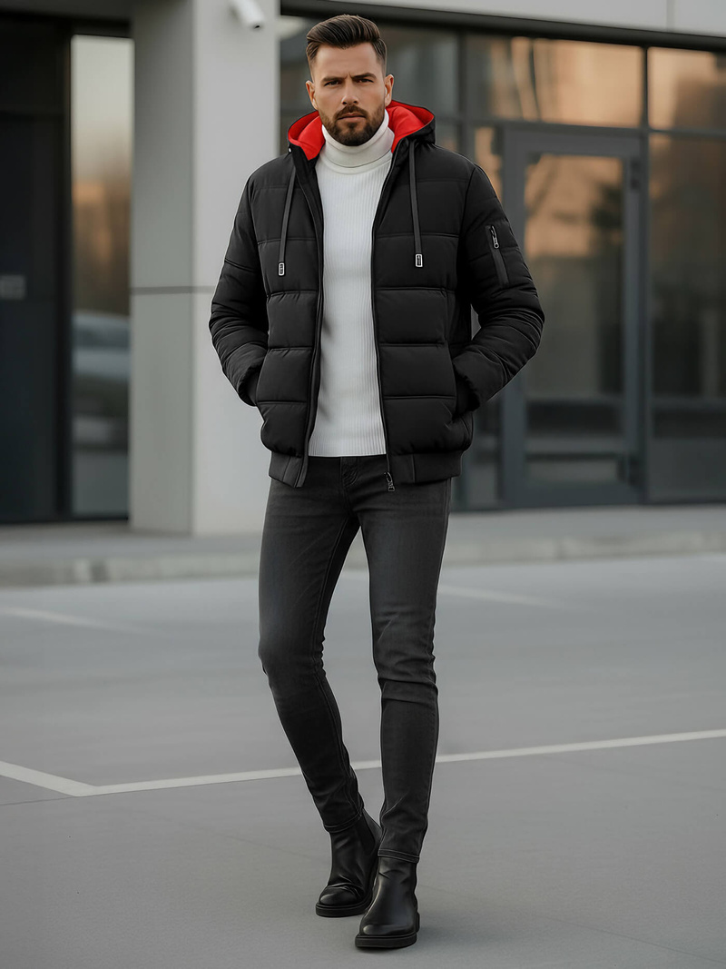 Men's Jacket - Black OZONEE JS/31M5003Z