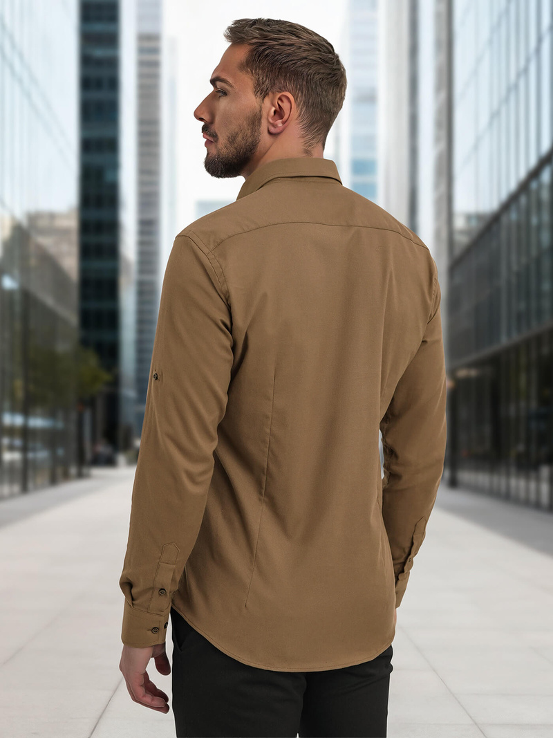 Men's Shirt - Brown OZONEE V/V187