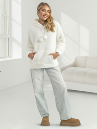 Women's Hoodie - White OZONEE JS/HH192/1