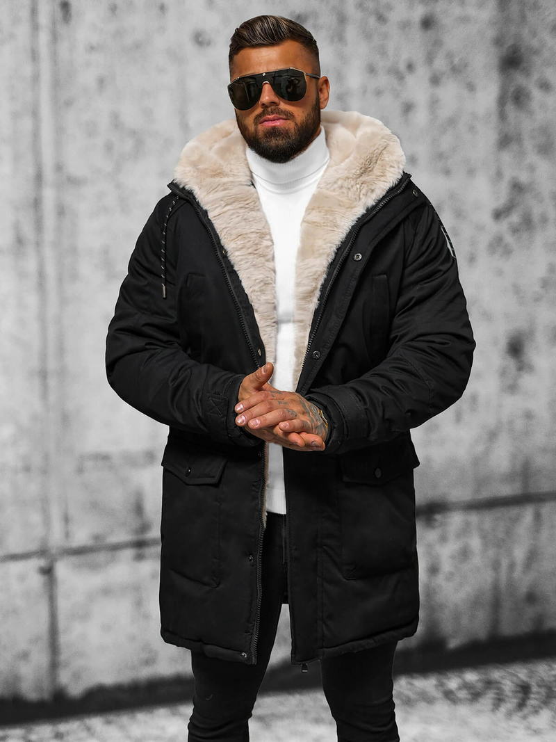 Men's Winter Jacket - Black OZONEE JS/5M120/392