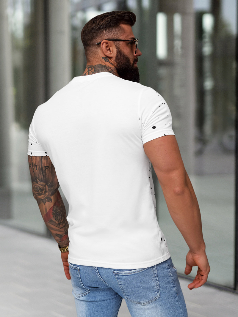 Men's T-shirt - White OZONEE JS/8B1388/1