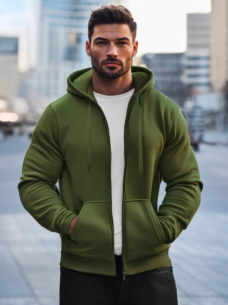 Men's Hoodie - Khaki OZONEE JS/2008Z