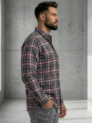 Men's Shirt - Burgundy OZONEE V/V178Z