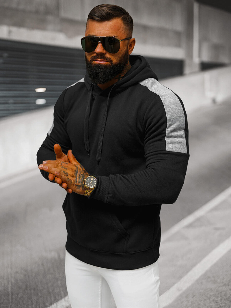 Men's Hoodie - Black OZONEE JS/8B1311/3