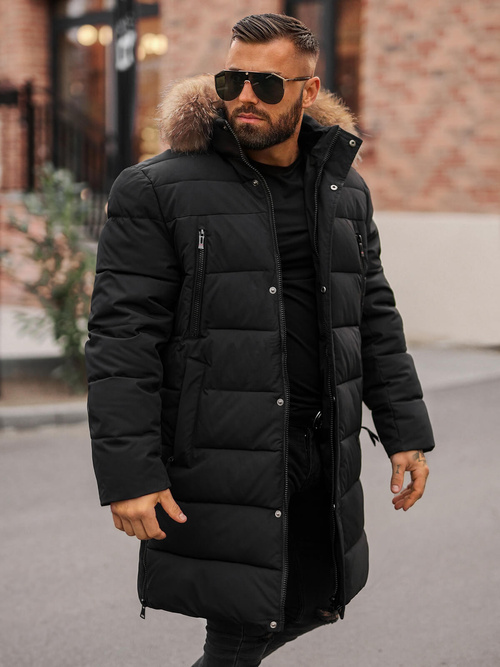 Men's winter jacket - black OZONEE JS/25M9803/392