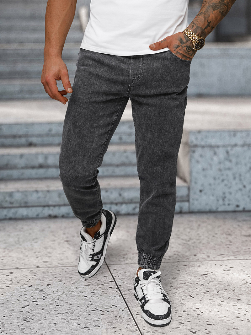 Men's jeans joggers - grafitové OZONEE NB/MP0272GS