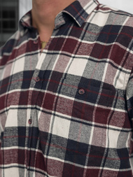 Men's Shirt - Burgundy OZONEE V/V174Z