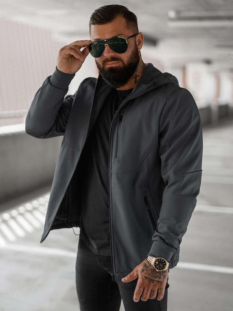 Men's Softshell Jacket - Dark Grey OZONEE JS/27B6529/5Z